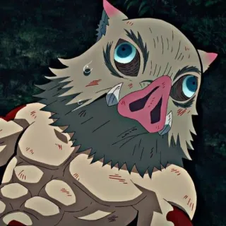 👺 Inosuke Hashibira Demon Slayer Anime, Demon Slayer, Inosuke, Masque Sanglier, Hashibira telegram sticker