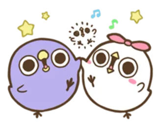 🙌 새, 귀여운, 별, 만화, 귀엽다, 동물, 스티커 telegram sticker