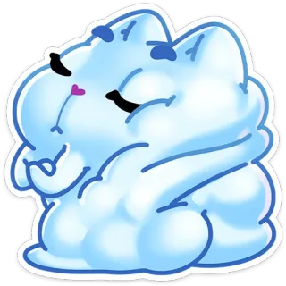 🪣 облако, милый, каваий, мягкий, пушистый, животное, котёнок whatsapp sticker