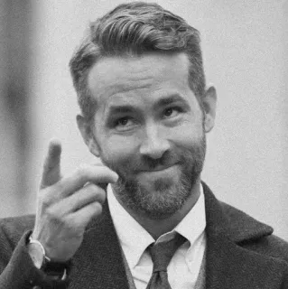 🎬 Ryan Reynolds acteur, célébrité, portrait, montrer du doigt, homme telegram sticker