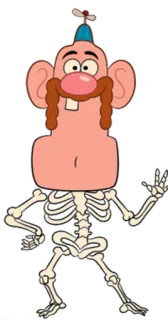 💀 Uncle Grandpa cartoon, animated, skeleton, funny, character telegram sticker