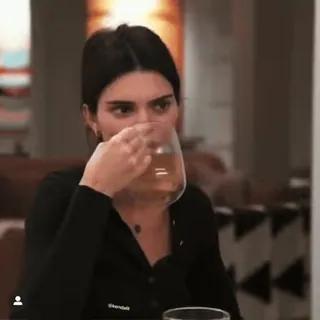 💕 Kendall Jenner Kendall Jenner, drinking, model, person telegram sticker