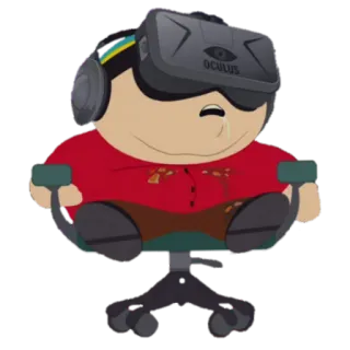 🕶 Eric Cartman South Park south park, vr, oculus, cartoon, eric cartman, gaming telegram sticker