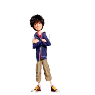 😀 Hiro Hamada Big Hero 6 Hiro Hamada, Big Hero 6, Disney, dibujos animados, niño, personaje whatsapp sticker