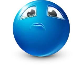 🤩 triste, llorando, emoji, azul, lágrimas whatsapp sticker