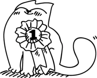 😊 1 chat, gagnant, ruban, mignon, animal de compagnie, animal whatsapp sticker