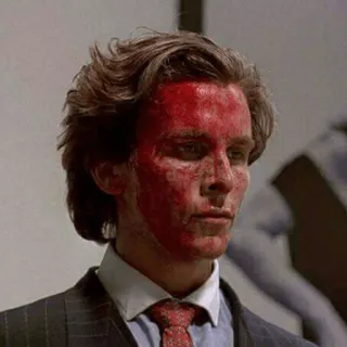 😡 Patrick Bateman American Psycho Blut, Gewalt, American Psycho, Patrick Bateman, Film, Charakter whatsapp sticker