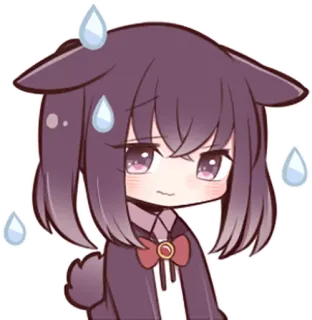 😓 Anime, Mädchen, Süß, Schweiß, Erröten, Ohren telegram sticker