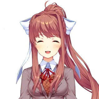 📄 Monika Doki Doki Literature Club! animé, mignon, lycéenne, jeu, kawaii, doki doki telegram sticker