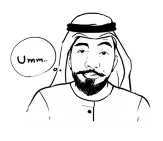🤔 Umm.. person, middle eastern, man, umm, thinking, hesitant telegram sticker