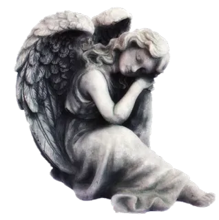 😇 angel, statue, wings, sleeping, spiritual, religious, guardian angel telegram sticker