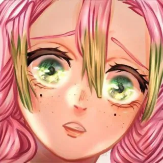 🌸 Mitsuri Kanroji Demon Slayer Anime, Personaje, Kimetsu no Yaiba, Mitsuri Kanroji, Hashira, Pilar del Amor, Pelo Rosa, Arte telegram sticker