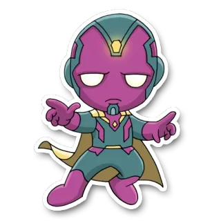🤖 Vision Vision, Marvel, superhero, android, sticker, chibi telegram sticker