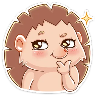 😏 hedgehog, cute, animal, cartoon, kawaii whatsapp sticker