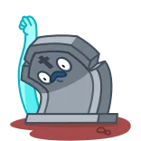 ✊ batu nisan, kuburan, kartun, mayat hidup, darah, gore, hantu telegram sticker