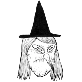 😑 bruxa, Halloween, arrepiante, assustador, magia telegram sticker