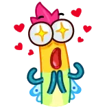 🤩 cartoon, love, hearts, cute, eyes, expression telegram sticker