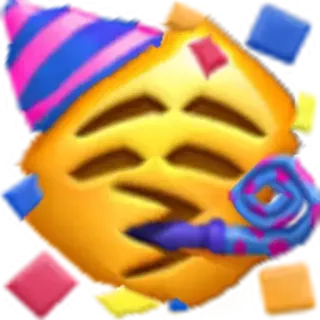 🥳 emoji, fête, célébration, chapeau, confettis, fun telegram sticker