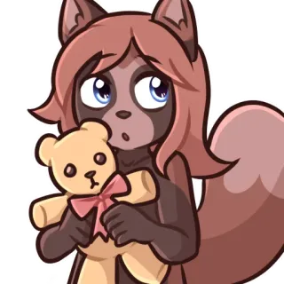 🧸 raccoon girl whatsapp sticker