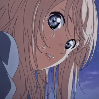 😭 Anime, Płacz, Smutny, Dziewczyna, Łzy telegram sticker