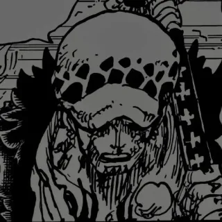 💜 Trafalgar Law One Piece アニメ, マンガ, ワンピース, トラファルガー・ロー, 海賊, キャラクター telegram sticker