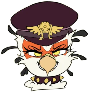 👮 bird, owl, angry, cartoon telegram sticker