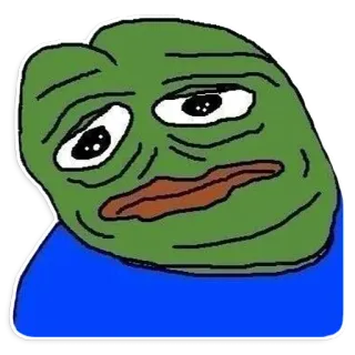 ☹️ Pepe the Frog Meme, Pepe, Katak, Meme Internet, sedih, Kartun whatsapp sticker