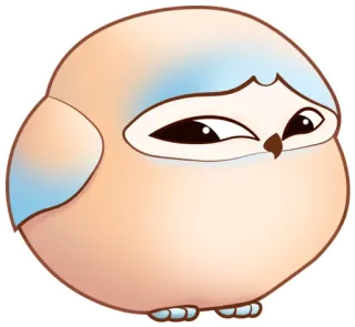 😒 słodki, sowa, ptak, zwierzę, kreskówka telegram sticker