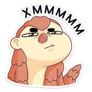 🤔 XMMMMM стикер, мультфильм, выражение, смешной, милый whatsapp sticker
