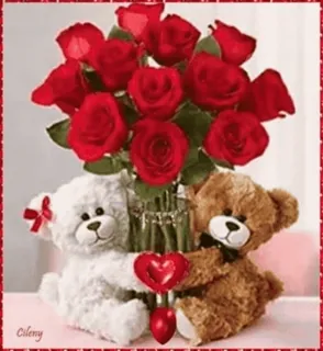 ❤️ osos, rosas, amor, osos de peluche, romance, San Valentín telegram sticker