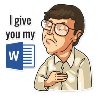 😑 I give you my microsoft word, office, sticker, dessin animé, drôle telegram sticker
