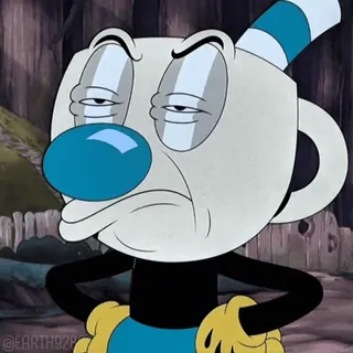 😎 Cuphead cuphead, Dessin animé, Personnage, Jeu vidéo, Bleu, Tasse whatsapp sticker