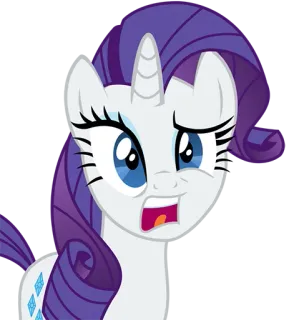 😨 Rarity My Little Pony Мультфильм, Пони, Лошадь, Животное, Персонаж, Рарити telegram sticker