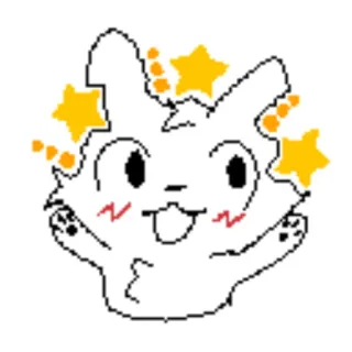 🥳 carino, kawaii, animale, felice, stelle, bianco telegram sticker