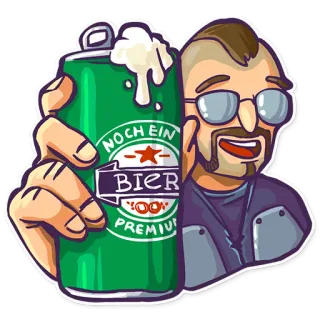 🍺 NOCH EIN BIER cerveja, álcool, bebida, homem, desenho animado telegram sticker
