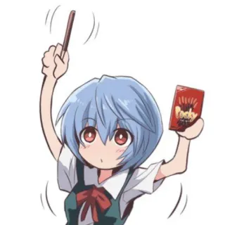 😃 Rei Ayanami Evangelion アニメ, 綾波レイ, エヴァンゲリオン, ちびキャラ, かわいい, 漫画 telegram sticker
