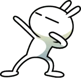 🕺 Dab, Conejo, Blanco, Dibujos animados, Liebre telegram sticker