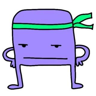 😐 Kartun, Karakter, Ungu, Bando, Lucu, Konyol telegram sticker
