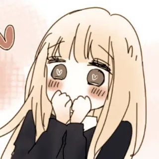 🦊 schattig, anime, manga, meisje, kawaii, ogen met hartjes telegram sticker