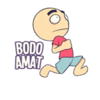 🏃 BODO AMAT indifference, attitude, cartoon, character, indonesian telegram sticker