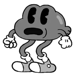 😧 Dibujo animado, Nube, Caminando, Retro, Vintage whatsapp sticker