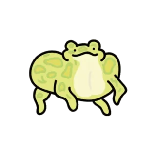 💪 ếch, động vật, cóc, dễ thương, hoạt hình, lưỡng cư telegram sticker