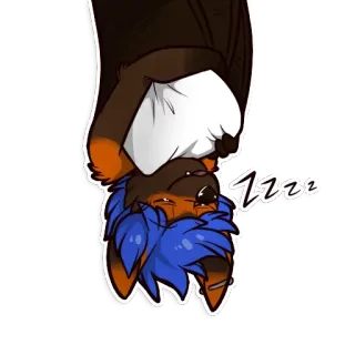🛌 zzz murciélago, durmiendo, animal, dibujos animados, dormilón, zzz telegram sticker