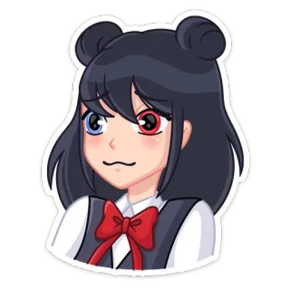 😕 Anime, Fille, Dessin animé, Mignon, Personnage, Illustration telegram sticker