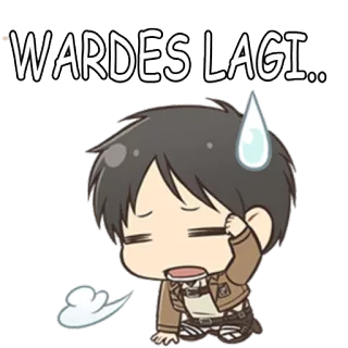 👨 Eren Yeager Attack on Titan WARDES LAGI.. Anime, Mangá, Chibi, Eren Yeager, Ataque dos Titãs telegram sticker