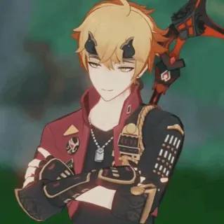 🍡 Thoma Genshin Impact Thoma, Genshin Impact, Gra wideo, Anime, Postać telegram sticker