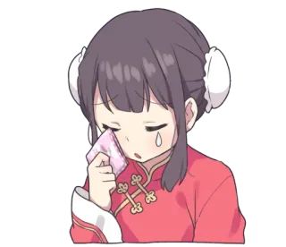 😢 chorando, triste, anime, garota, desenho animado, lágrimas, deprimido telegram sticker