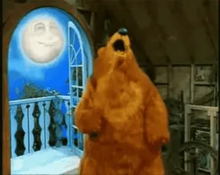💃 Bear Bear in the Big Blue House Bär, Mond, Großes blaues Haus, Kindersendung telegram sticker