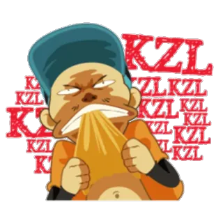 😡 KZL cartoon, anime, anger, frustration, face telegram sticker