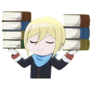 😎 Anime, Chibi, Livres, Personnage, Kawaii, Mignon whatsapp sticker